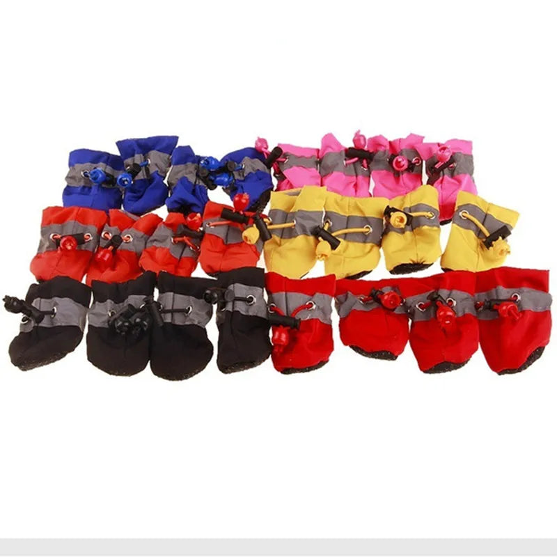 4pcs/set Waterproof Pet Dog Shoes - Anti-slip Rain Boots Footwear for Small Dogs and Cats, Puppy Booties, Pet Paw Accessories