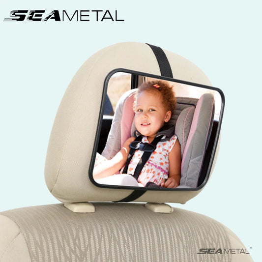 Universal car seat headrest mirror for monitoring child safety, rearview interior baby mirror for safe driving