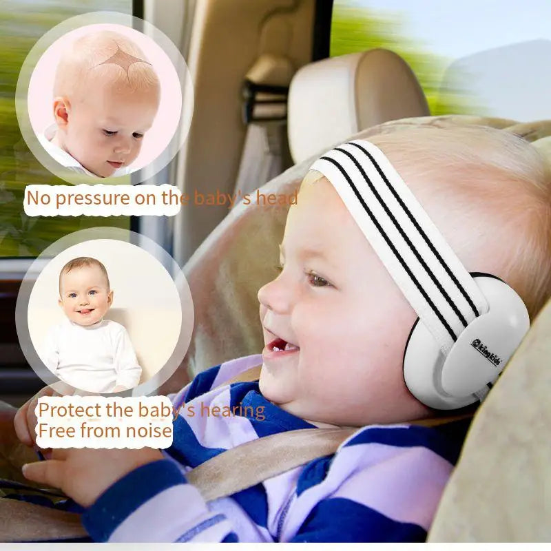 Adjustable noise-proof baby earmuffs, mini-headset for kids' ear protection, ideal for outdoor sleep and airplane travel, providing anti-noise comfort