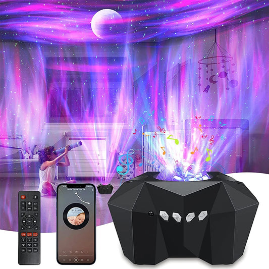 Aurora Galaxy Star & Moon Projector with Remote Control - Sky Night Lamp with Bluetooth Music Speaker, Perfect for Home Decor and Gifts for Kids & Adults