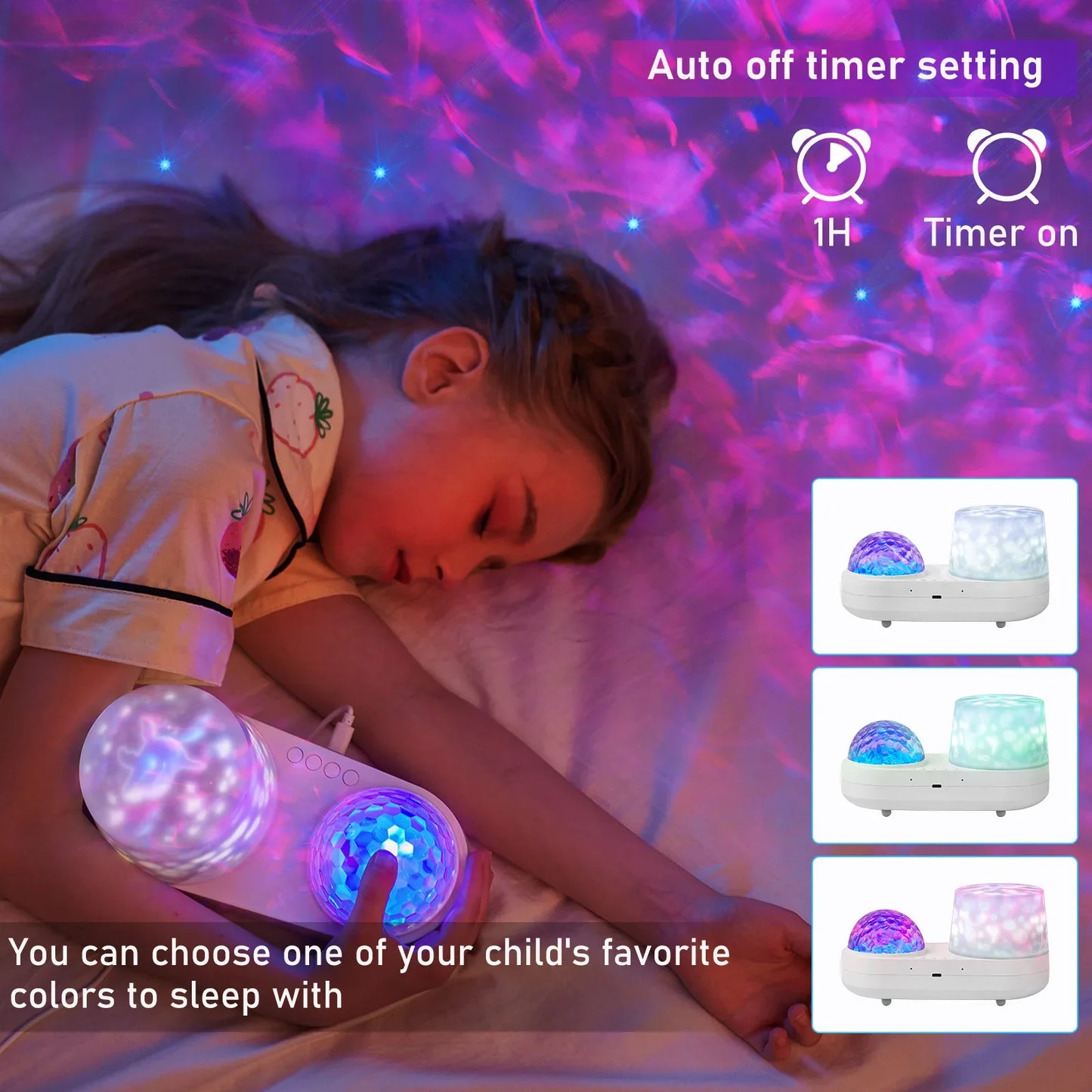 Ocean Starry Projector LED Night Light - 360° Rotating Children's Constellation & Galactic Nebula Projection Lamp