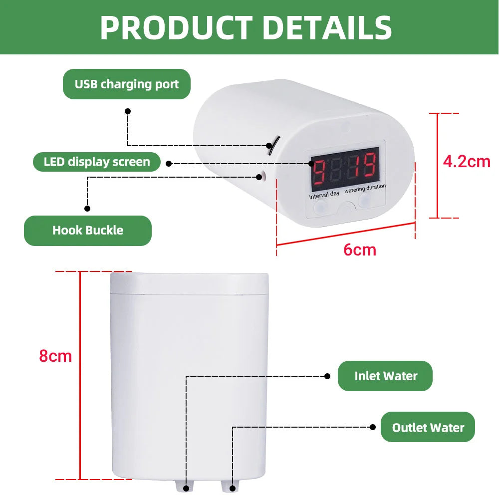 Automatic Plant Watering System - 16-Head Drip Irrigation Device with Timer | Home & Garden Sprinkler Kit