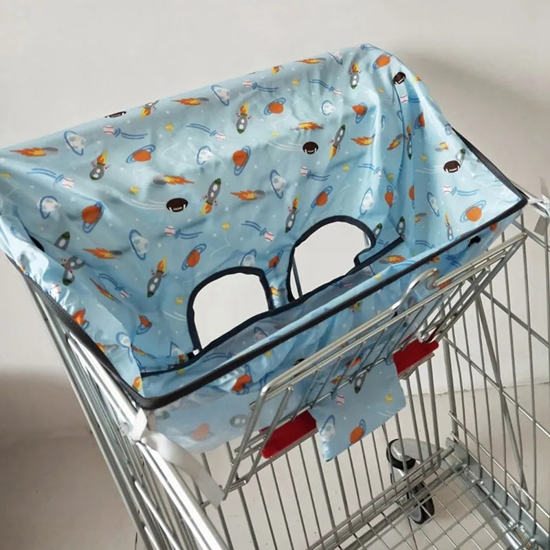 Supermarket grocery shopping cart cover for infants and children, featuring an anti-dirty baby seat pad, portable traveling seat cushion