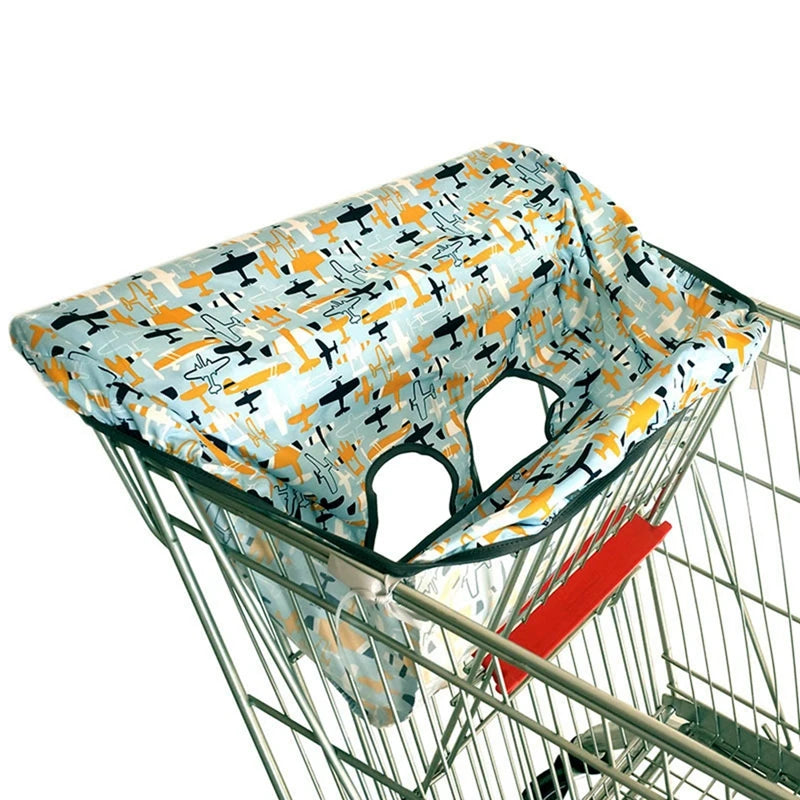 Supermarket grocery shopping cart cover for infants and children, featuring an anti-dirty baby seat pad, portable traveling seat cushion