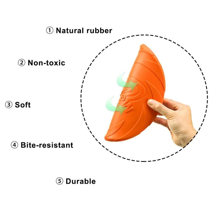 OUZEY Bite Resistant Flying Disc Toys for Dogs - Multifunctional Puppy Training Toy for Outdoor Interactive Games, Pet Dog Products