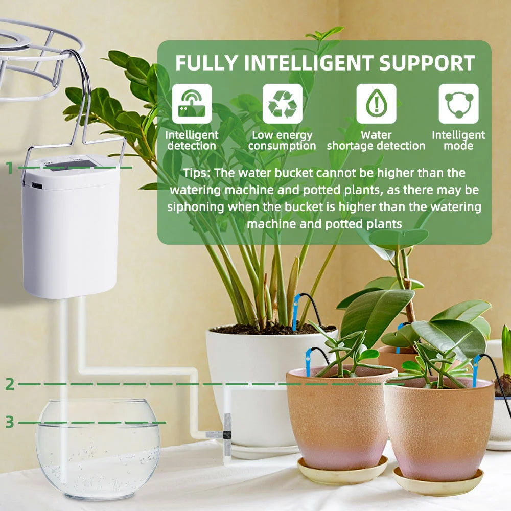 Automatic Plant Watering System - 16-Head Drip Irrigation Device with Timer | Home & Garden Sprinkler Kit