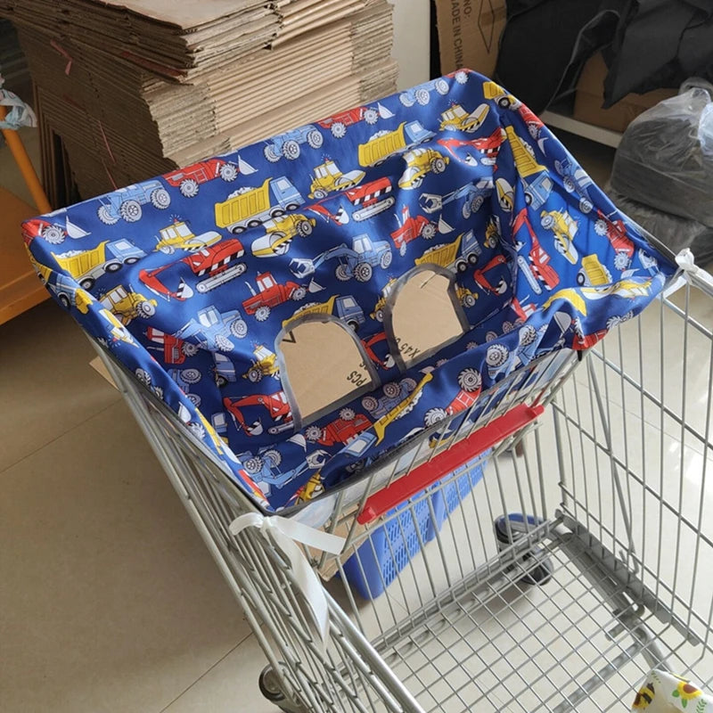 Supermarket grocery shopping cart cover for infants and children, featuring an anti-dirty baby seat pad, portable traveling seat cushion