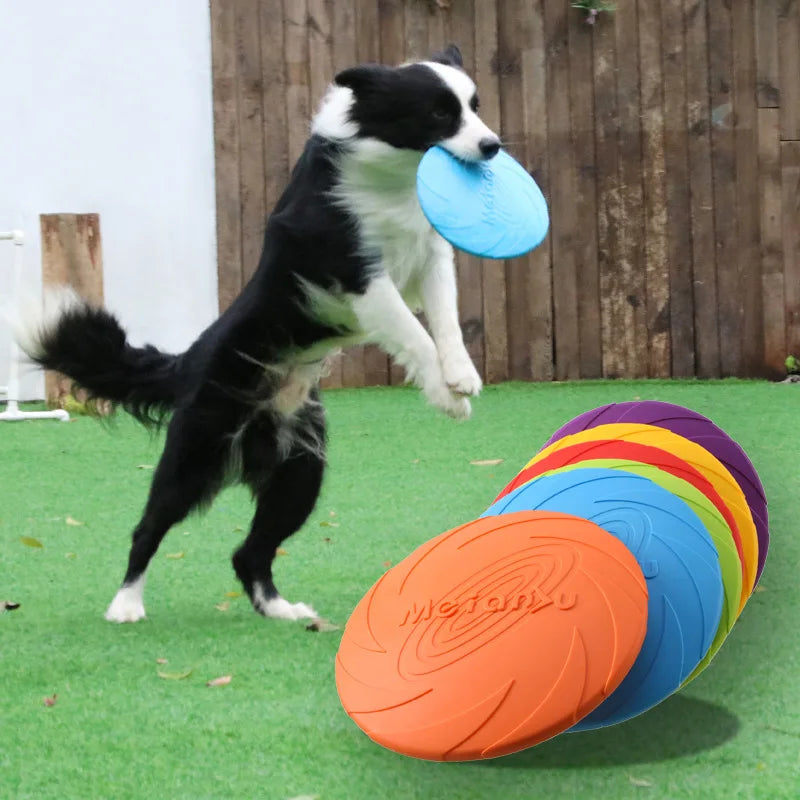 OUZEY Bite Resistant Flying Disc Toys for Dogs - Multifunctional Puppy Training Toy for Outdoor Interactive Games, Pet Dog Products