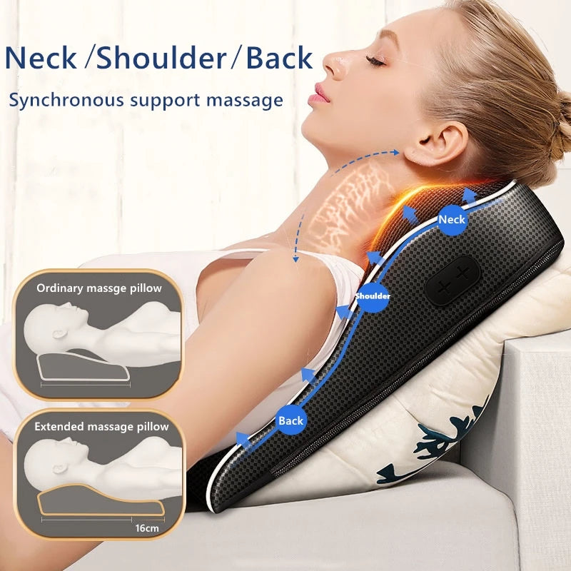 Jinkairui Shiatsu Electric Massager: Head, Neck & Back Support with Heat & Vibration for Home, Office, and Car Use