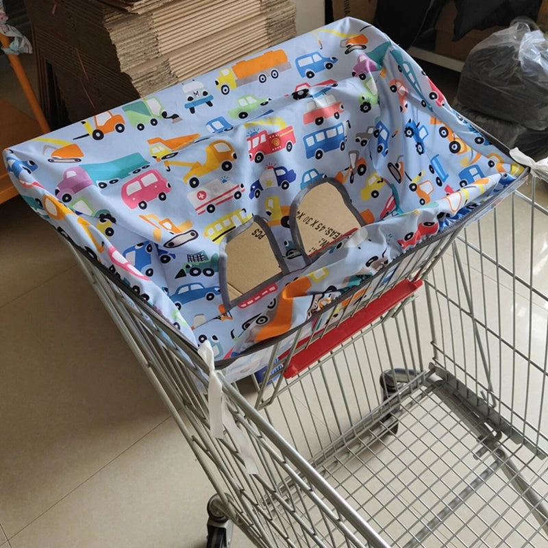 Supermarket grocery shopping cart cover for infants and children, featuring an anti-dirty baby seat pad, portable traveling seat cushion